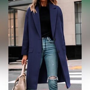 Women's Blue Long Coat